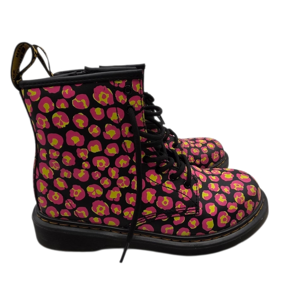 Doc Martens Kids Skull Boots Pink Yellow Kids 4US 3UK